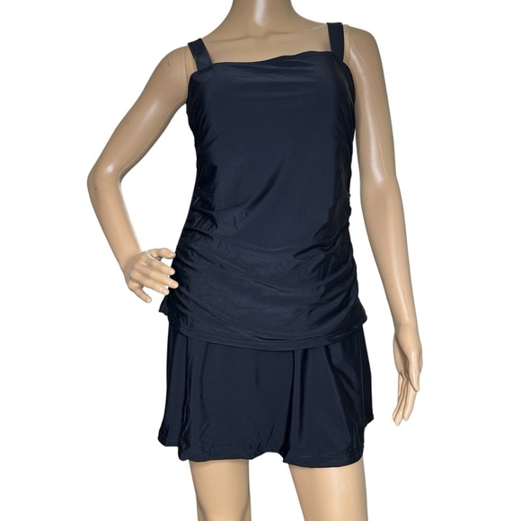 Talisea 2 Piece Black Tankini Swimsuit NWT Medium - Picture 1 of 7